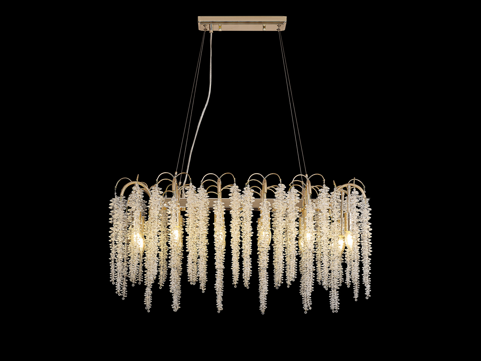 IL32858  Wisteria Oval Pendant 12 Light French Gold